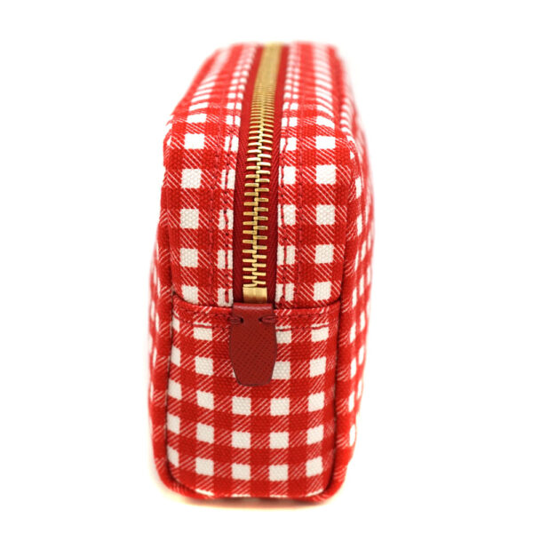 imgrc0084018427 Prada Pouch Accessory Case Canvas Casual Red White Gingham Check