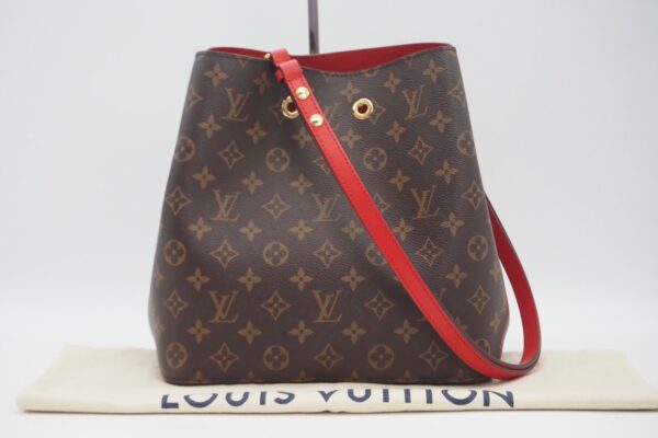 imgrc0084955603 Louis Vuitton Monogram Neo Noe Coquelicot Tote Bag Brown Red