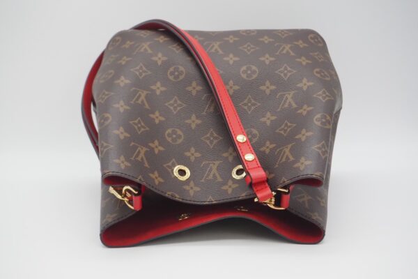 imgrc0084955606 Louis Vuitton Monogram Neo Noe Coquelicot Tote Bag Brown Red