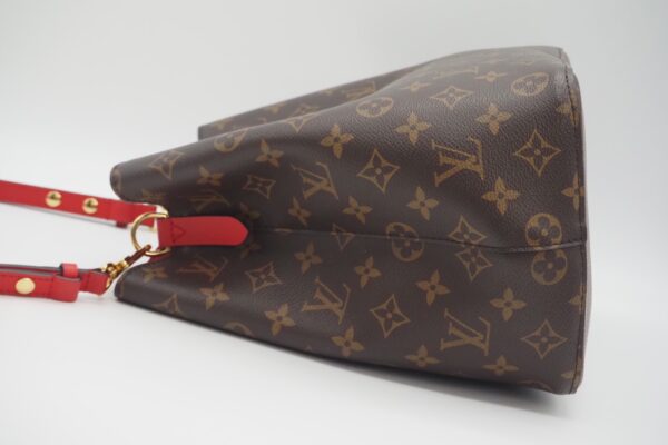 imgrc0084955609 Louis Vuitton Monogram Neo Noe Coquelicot Tote Bag Brown Red