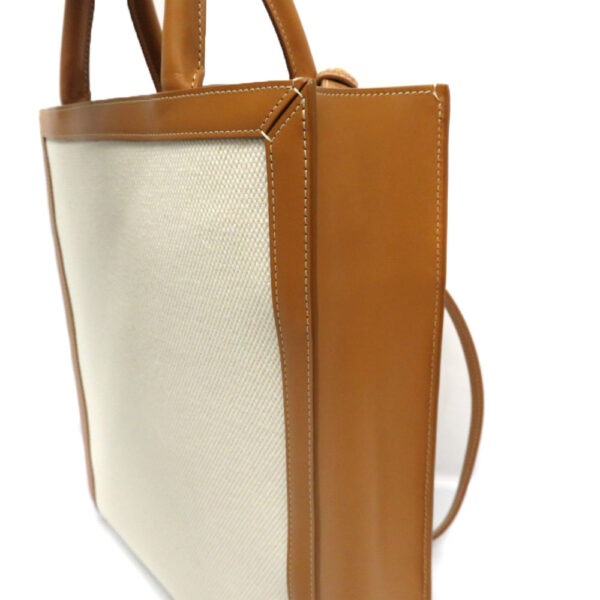 imgrc0085223399 Celine Small Vertical Canvas Leather Handbag Beige