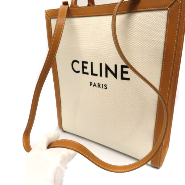 imgrc0085223400 Celine Small Vertical Canvas Leather Handbag Beige