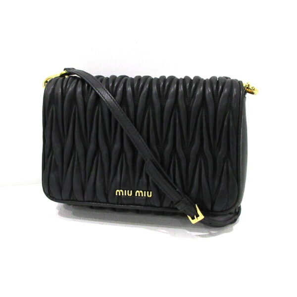 imgrc0085855017 Miu Miu Matelasse 2WAY Leather Clutch Shoulder Bag Black