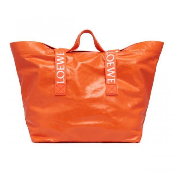 imgrc0085932484 Loewe Fold Shopper Paper Tote Bag Orange