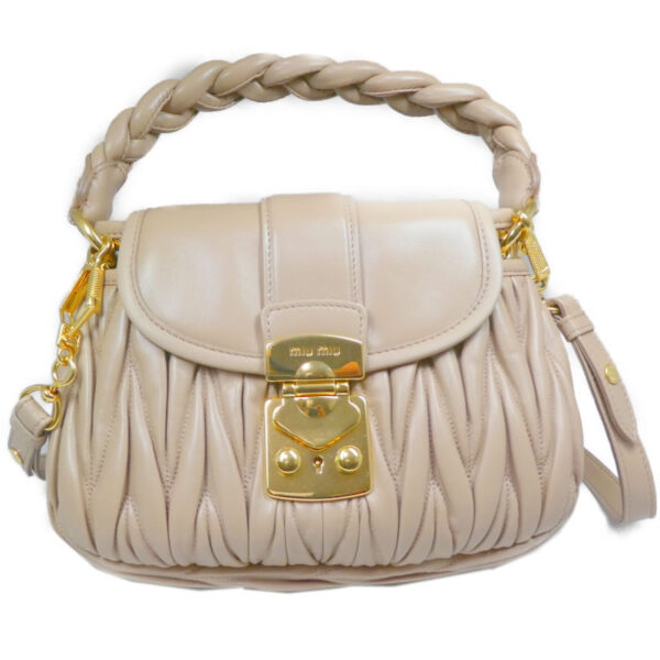 imgrc0086197210 Miu Miu Matelasse Shoulder Bag Pink Beige