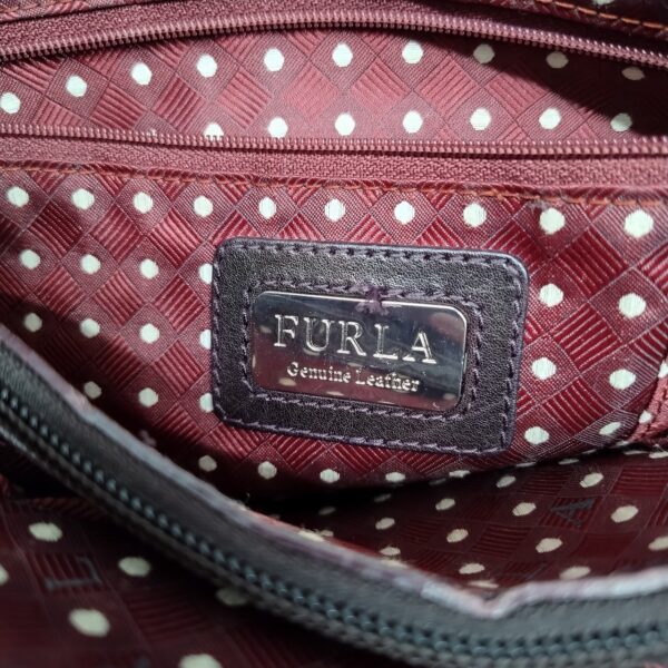 Furla Croco Embossed Tote Bag Bordeaux - Image 8