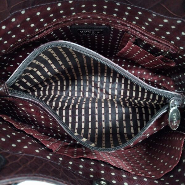 Furla Croco Embossed Tote Bag Bordeaux - Image 10