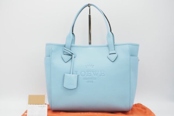 imgrc0086956208 Loewe Heritage Embossed Tote Bag Blue