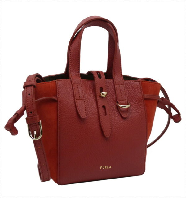 imgrc0087349379 Furla Net Tote Mini Leather Red Orange