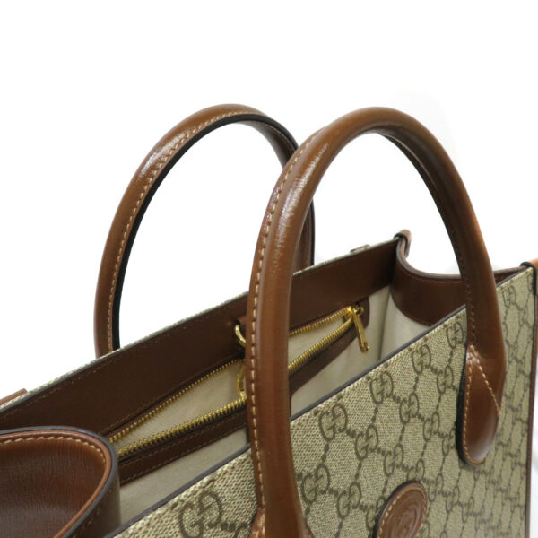 imgrc0087668529 Gucci GG Small Tote Bag GG Supreme Brown Beige