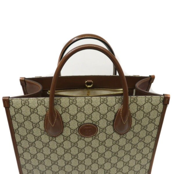 imgrc0087668534 Gucci GG Small Tote Bag GG Supreme Brown Beige