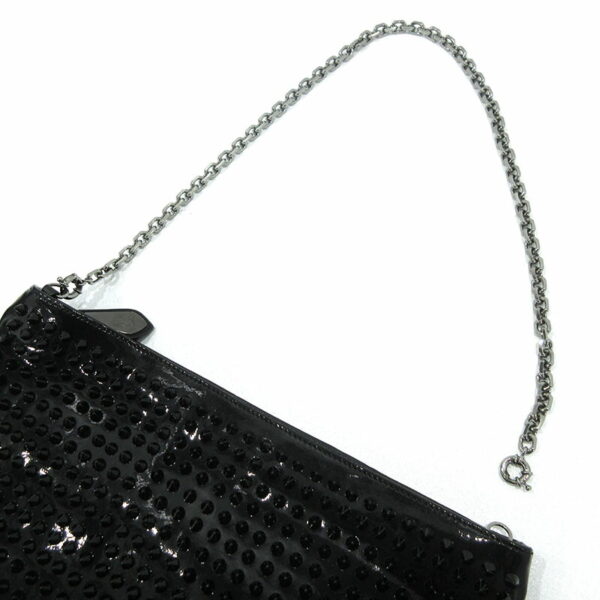 imgrc0087755268 Christian Louboutin Spike Stud Chain Leather Clutch Shoulder Bag Black