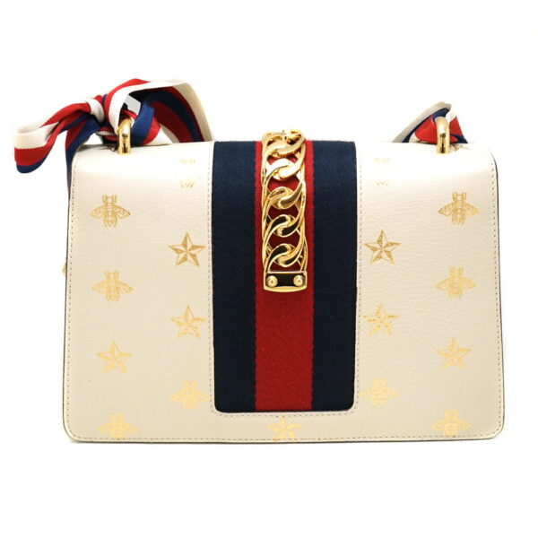 imgrc0087858135 Gucci Bee Star 2WAY Shoulder Bag Leather White Red Blue