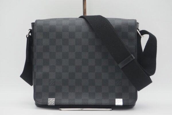 imgrc0088113310 Louis Vuitton Damier Graphite District PM Shoulder Bag Black Gray