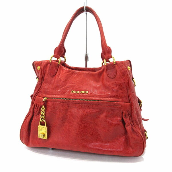 imgrc0088663205 Miu Miu 2WAY Leather Tote Shoulder Bag Red