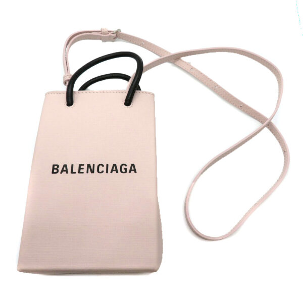 imgrc0089167872 Balenciaga Shopping Phone Holder Bag Leather Pink Shoulder Bag