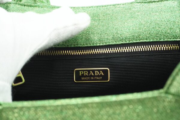 imgrc0089248746 Prada Kanapara Lame 2way Shoulder Bag Green