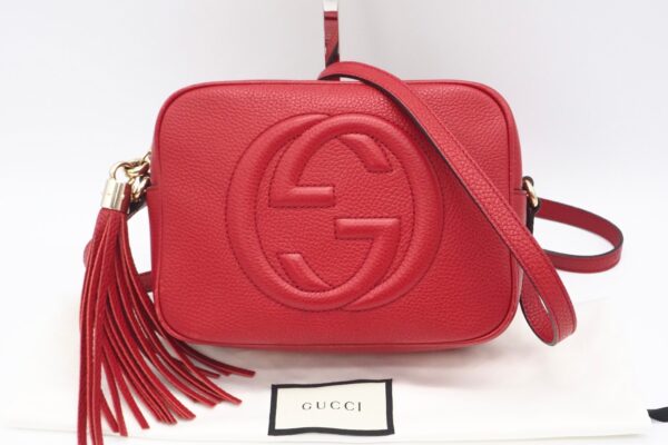 imgrc0089353375 Gucci Soho Small Disco Leather Shoulder Bag Red