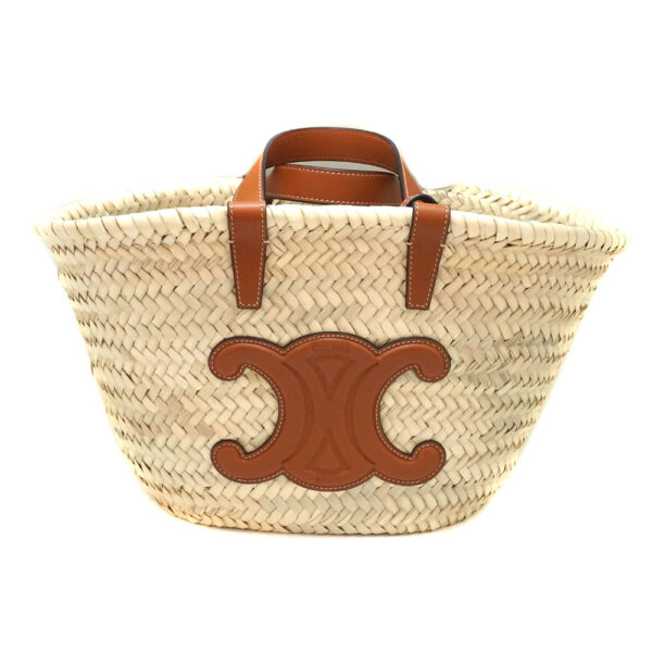 imgrc0089534019 Celine Teen Triomphe Basket Bag Raffia Leather Tan Brown