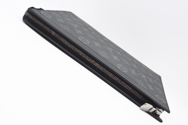 imgrc0090084102 Louis Vuitton Monogram Eclipse Pochette Voyage MM Clutch Bag Black Gray