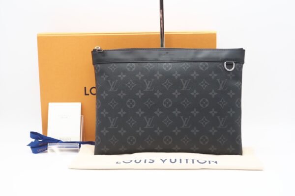 imgrc0090090653 Louis Vuitton Eclipse Pochette Discovery Clutch Bag Black