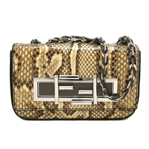 imgrc0090653858 Fendi Shoulder Bag Python Leather White Beige Brown