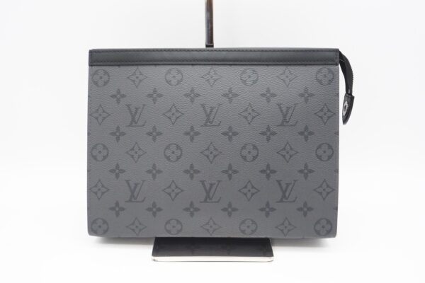 imgrc0091512887 Louis Vuitton Pochette Voyage Eclipse Reverse Clutch Bag Black Gray