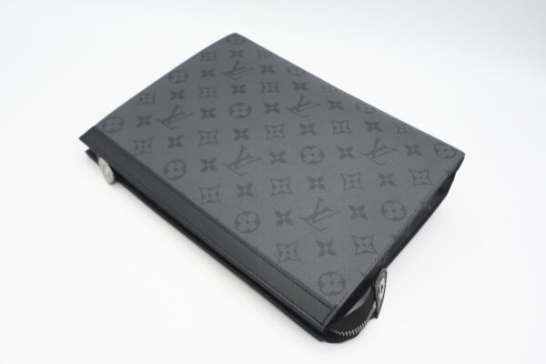 imgrc0091512889 Louis Vuitton Pochette Voyage Eclipse Reverse Clutch Bag Black Gray