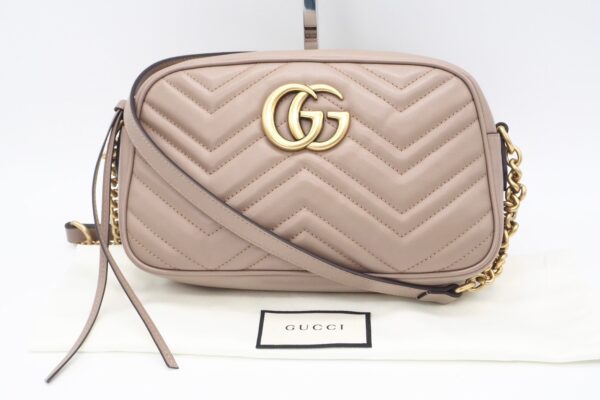 imgrc0091585937 Gucci GG Marmont Quilted Small Leather Shoulder Bag Beige