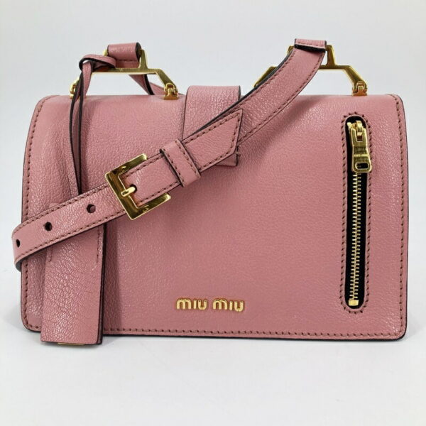 imgrc0092971243 Miu Miu MADRAS Leather Shoulder Bag Pink