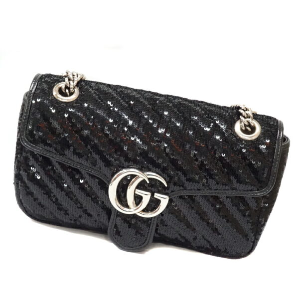 imgrc0094284564 Gucci Chain Shoulder Bag Sequins Black