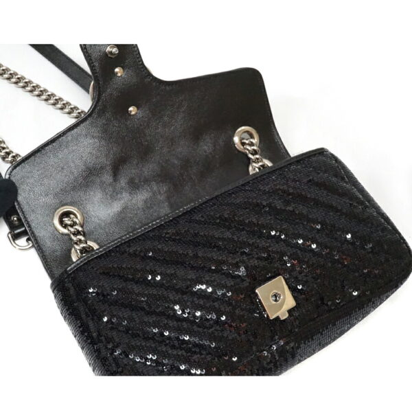 imgrc0094284574 Gucci Chain Shoulder Bag Sequins Black