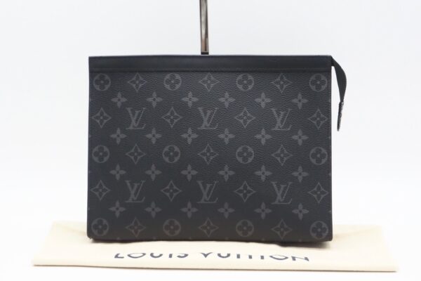 imgrc0094479398 Louis Vuitton Eclipse Pochette Voyage MM Clutch Bag Black