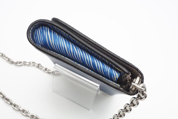 imgrc0094960726 Louis Vuitton Epi Denim Portefeuille Twist Chain Long Wallet Blue