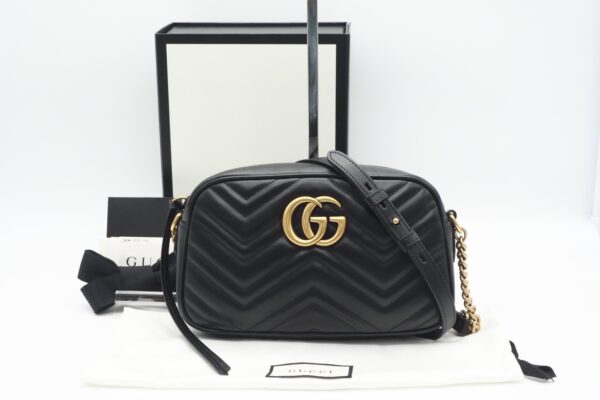 imgrc0094961700 Gucci GG Marmont Quilted Small Shoulder Bag Black