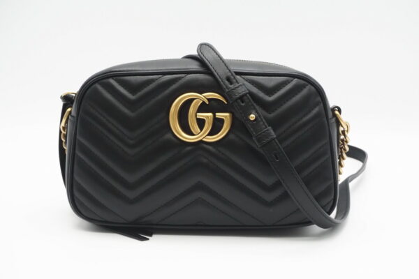 imgrc0094961701 Gucci GG Marmont Quilted Small Shoulder Bag Black