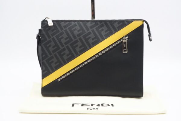 imgrc0094966678 Fendi Diagonal Clutch Bag Gray