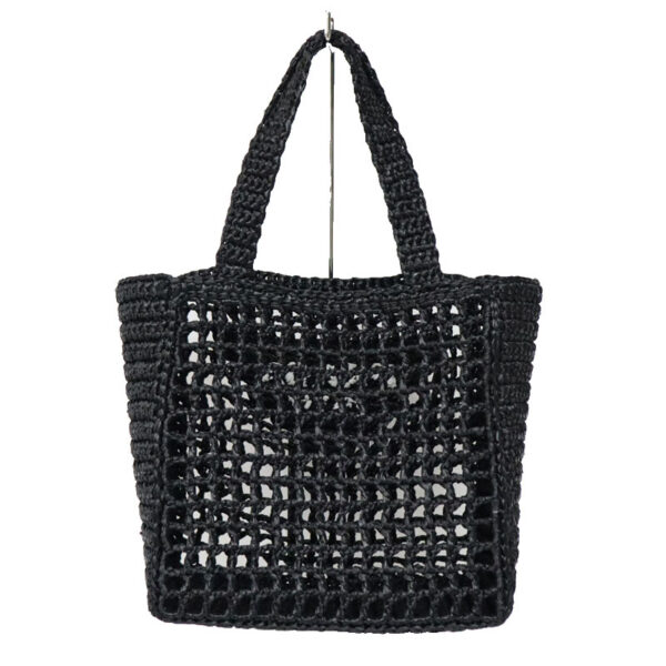 imgrc0095269599 Prada Small Raffia Tote Basket Bag Black