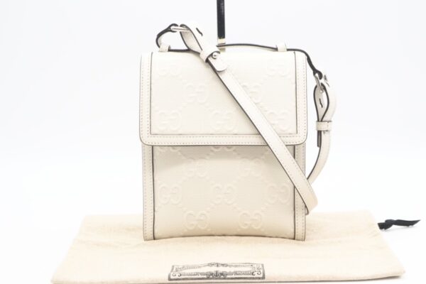 imgrc0095415804 Gucci GG Embossed Messenger Bag Cream White