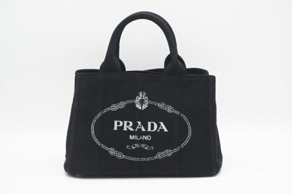 imgrc0095416140 Prada Canapa 2way Shoulder Bag Black White