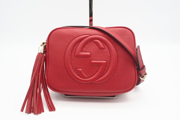 imgrc0095530945 Gucci Soho Small Disco Leather Shoulder Bag Red