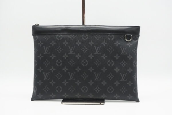 imgrc0095531987 Louis Vuitton Eclipse Pochette Discovery Clutch Bag Black Gray