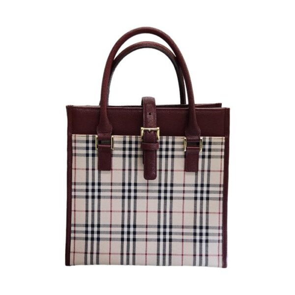 imgrc0095694413 Burberry Check Pattern Handbag Beige Red