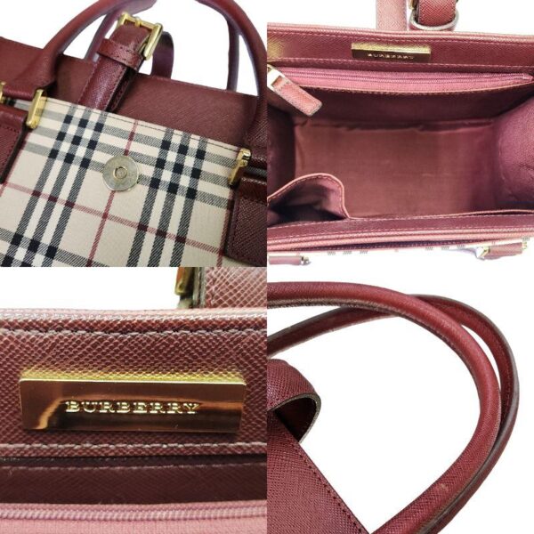 imgrc0095694420 Burberry Check Pattern Handbag Beige Red