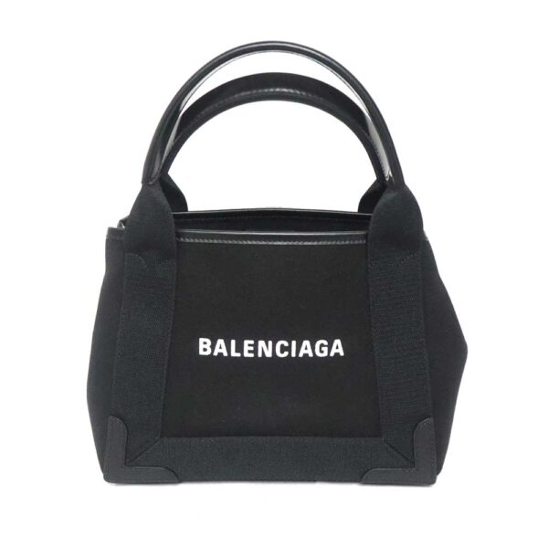 imgrc0095753833 Balenciaga Blue Cabas XS Bag Canvas Leather Black