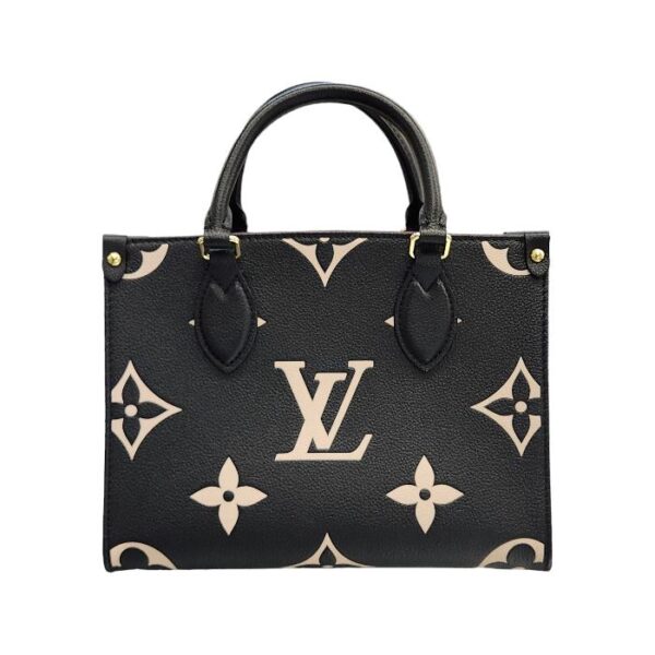 imgrc0095880414 Louis Vuitton Bicolor Empreinte On the Go PM Handbag Black Beige