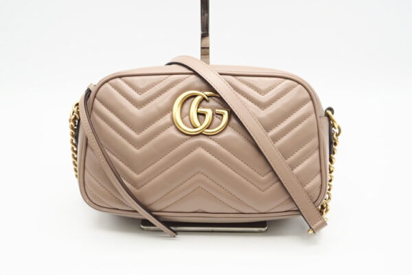 imgrc0096291219 Gucci GG Marmont Quilted Small Leather Shoulder Bag Beige