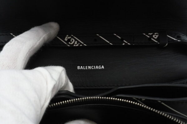 imgrc0096355866 Balenciaga B Logo Small Diagonal Shoulder Bag Black White