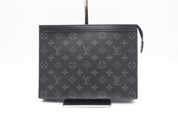 imgrc0096488766 Louis Vuitton Eclipse Pochette Voyage MM Clutch Bag Black Gray