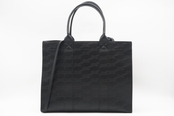 imgrc0096940616 Balenciaga BB Monogram Shopping Tote Bag Black